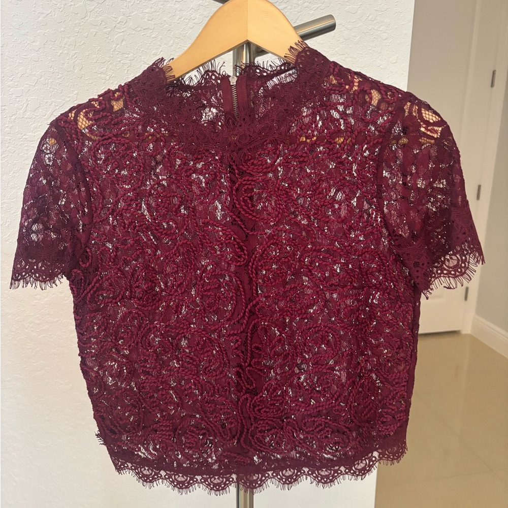 Elegant Lace Burgundy Top